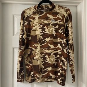 Coovy Long-Sleeve Poly/Spandex Camo T-Shirt, Size Large